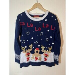 Holiday Traditions Women's Christmas Sweater - Singing Deer - Size Small